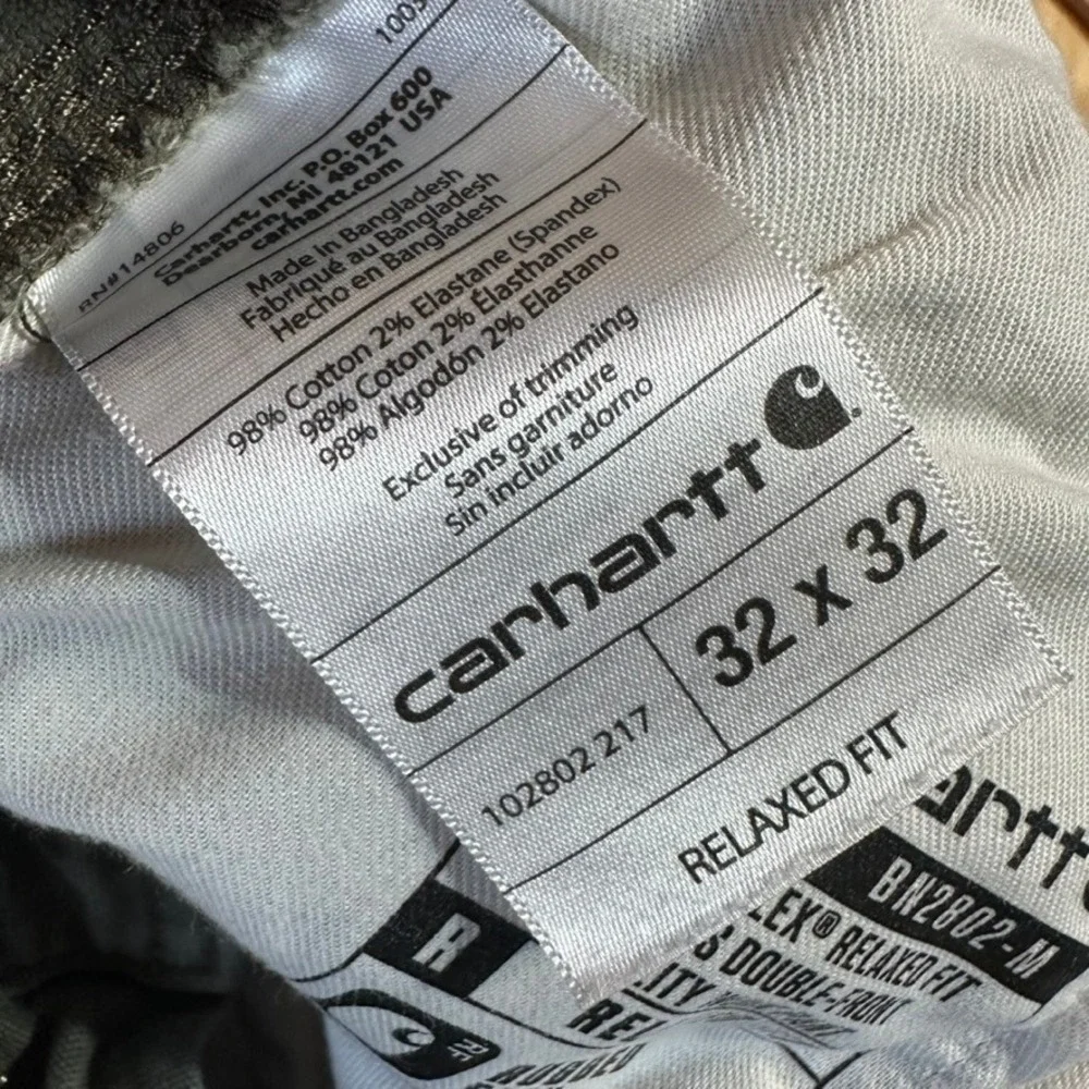 Carhartt Double Front Knee Pants Men's 32 X 32 Green Rugged Flex Workwear BN2802